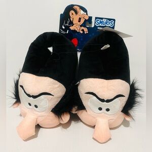Gargamel Plush Slippers - Black and Cream